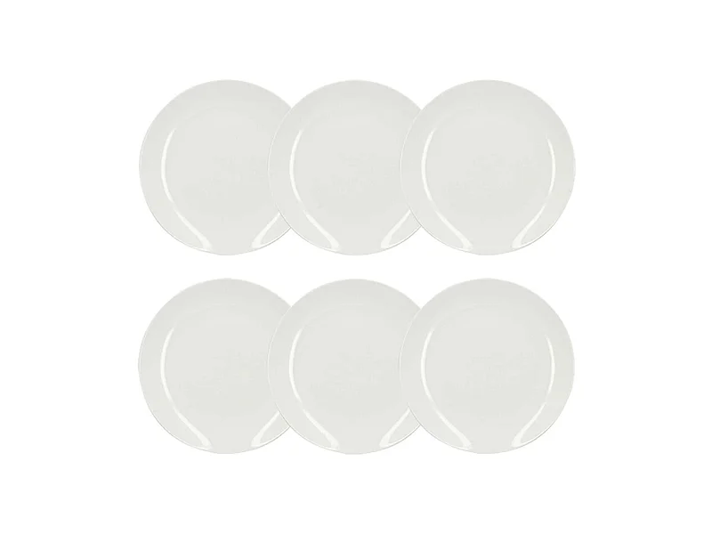 Novastyl - Lot 6 Assiettes Plates Metropolitan 27cm En Porcelaine Blanche