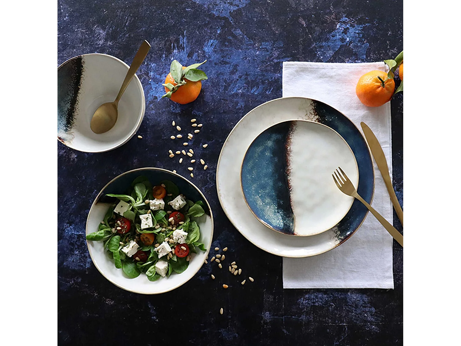 Ogo Living - Lot 6 Assiettes Dessert Katanga 20.5cm En Gres Blanc