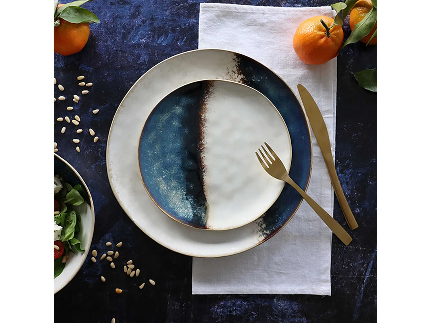 Ogo Living - Lot 6 Assiettes Dessert Katanga 20.5cm En Gres Blanc