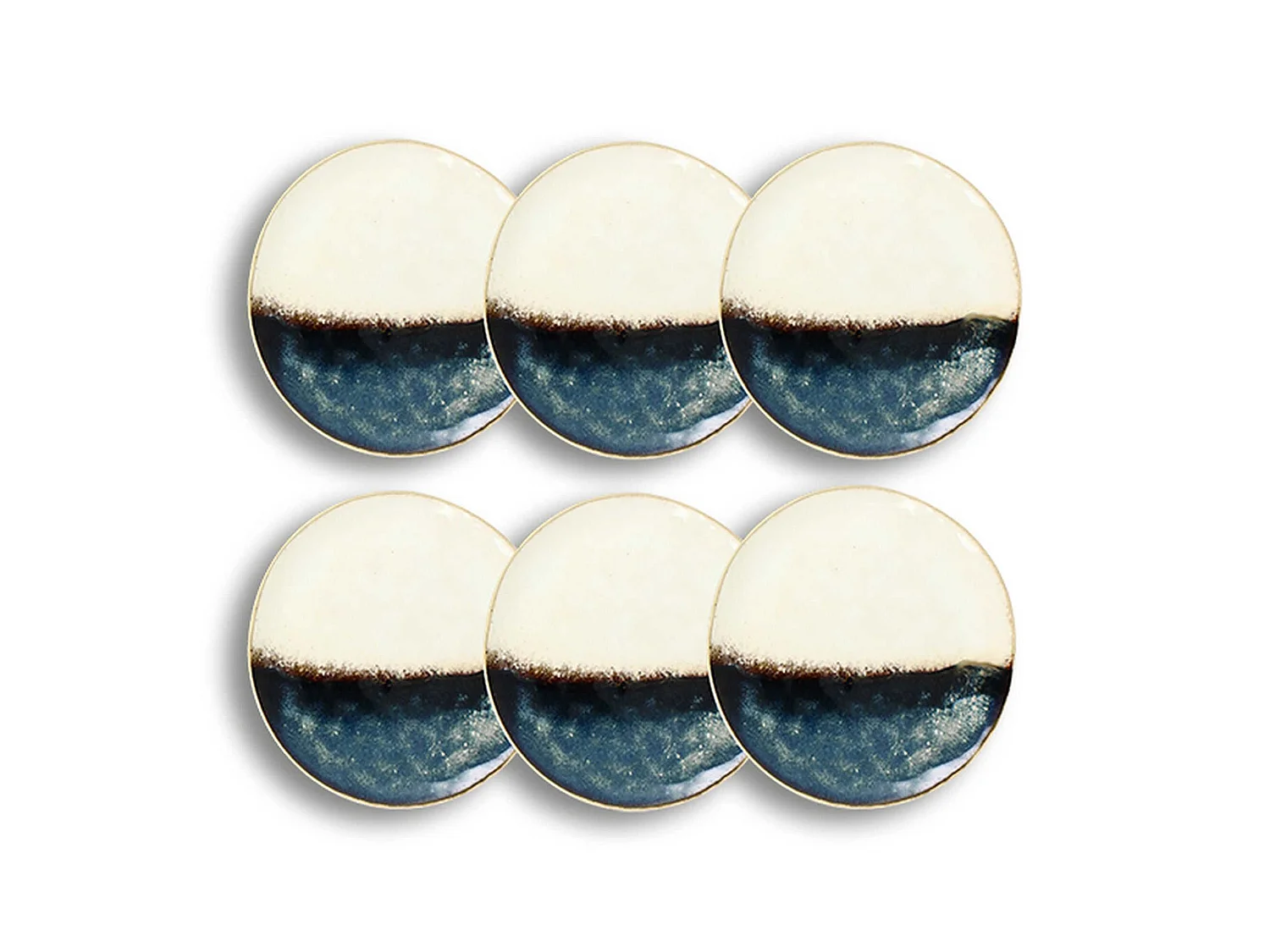 Ogo Living - Lot 6 Assiettes Dessert Katanga 20.5cm En Gres Blanc