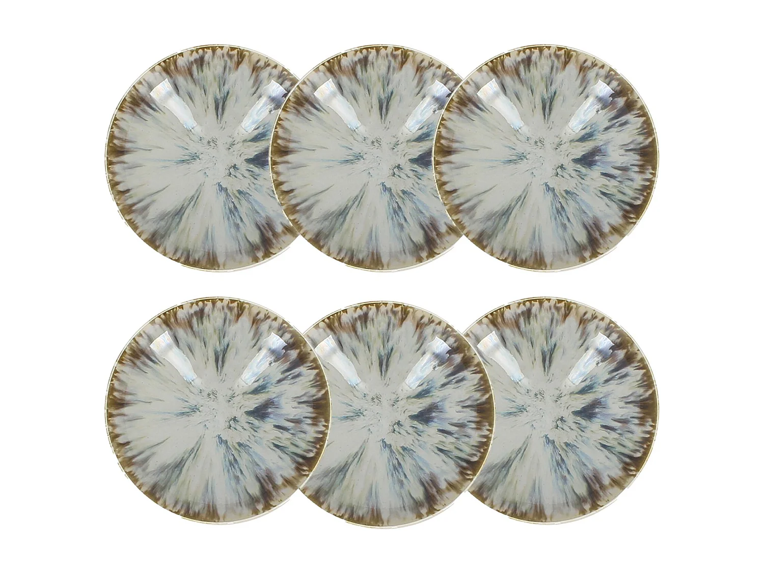 Novastyl - Lot 6 Assiettes Calottes Maka 21cm En Porcelaine