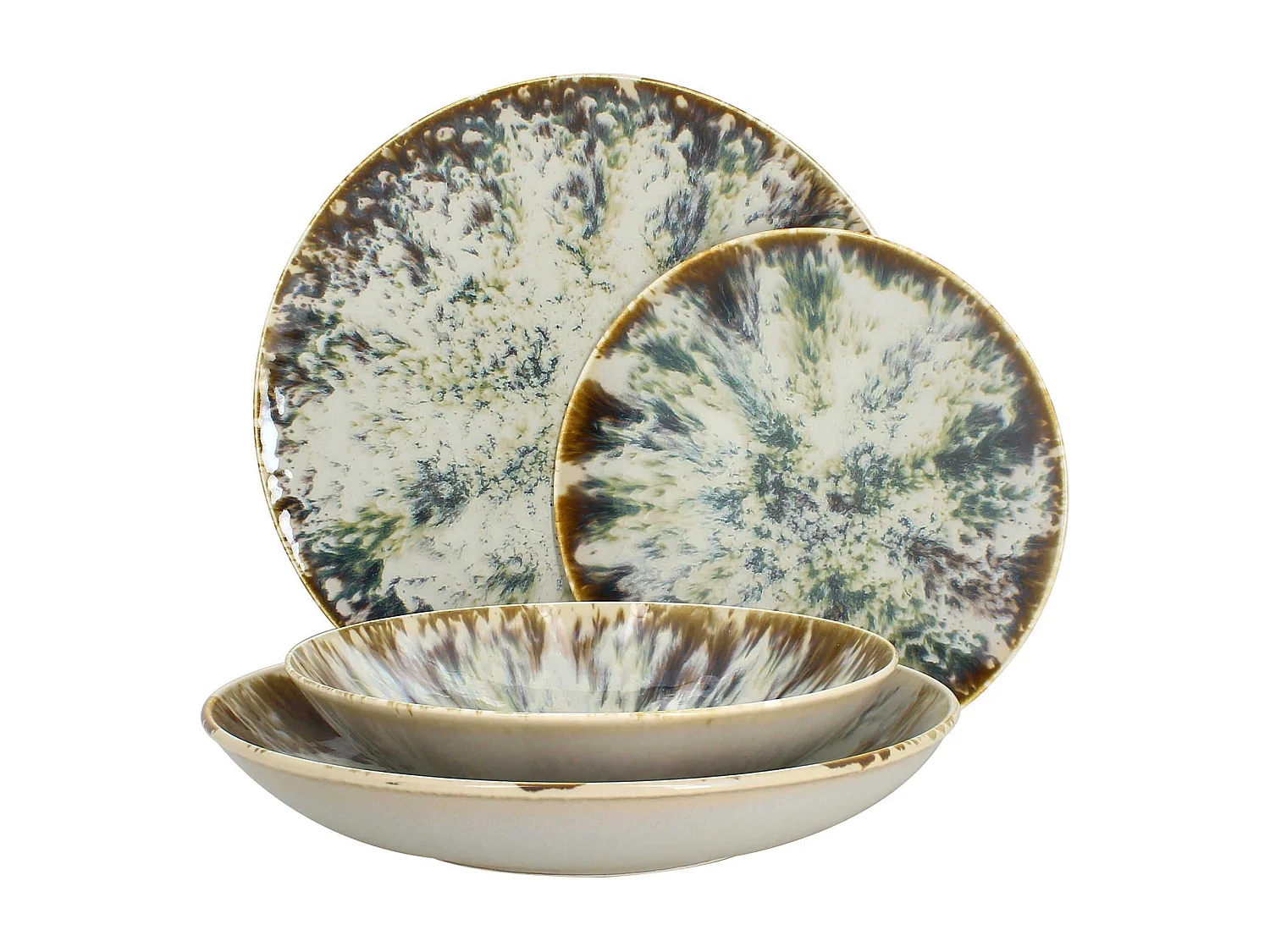 Novastyl - Lot 6 Assiettes Calottes Maka 21cm En Porcelaine