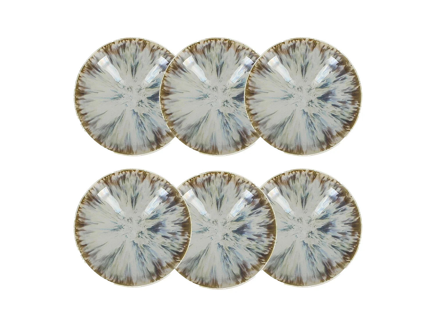 Novastyl - Lot 6 Assiettes Calottes Maka 21cm En Porcelaine