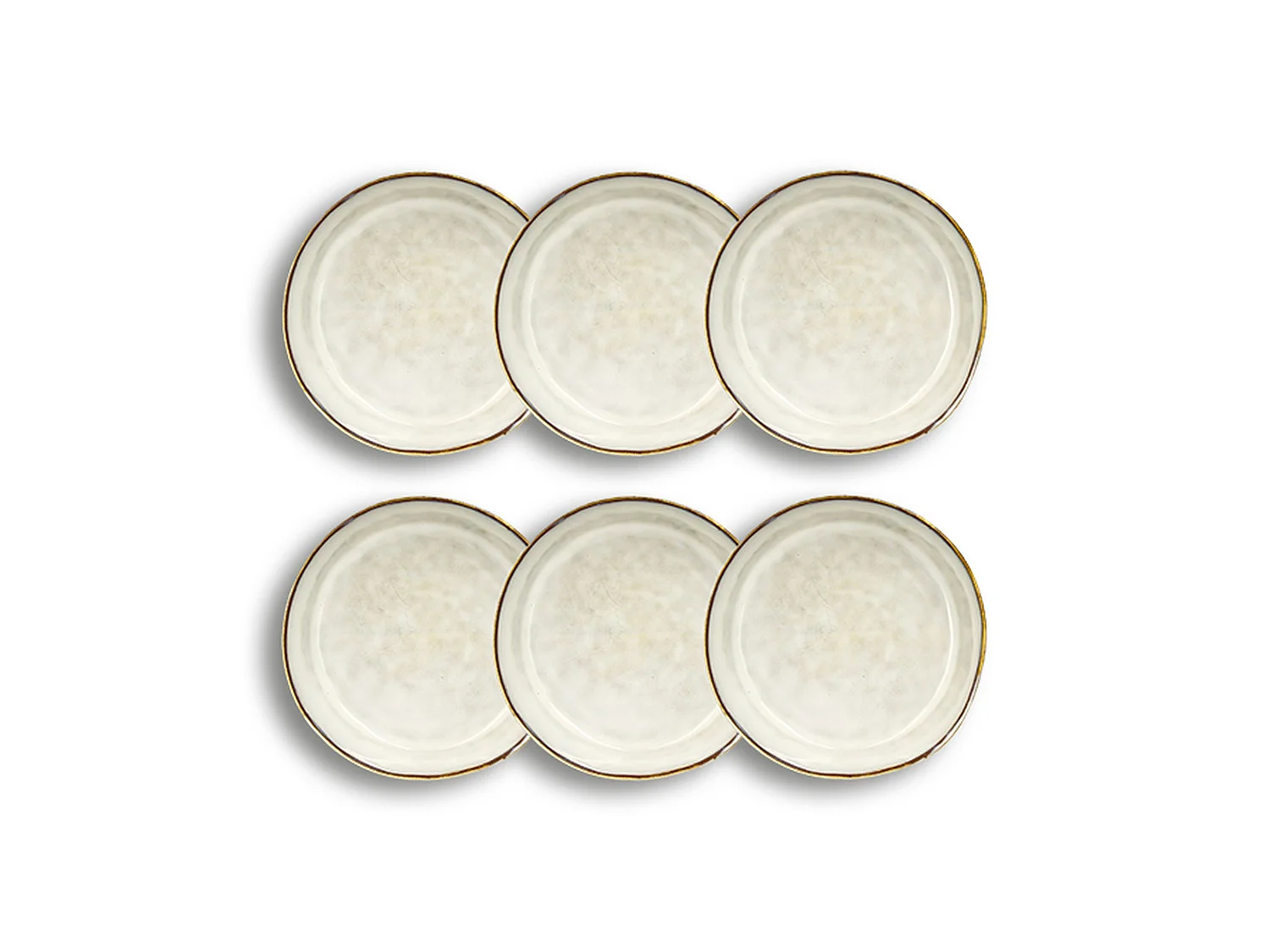Ogo Living - Lot De 6 Assiettes Coupes Boral 20cm Beige Clair En Gres
