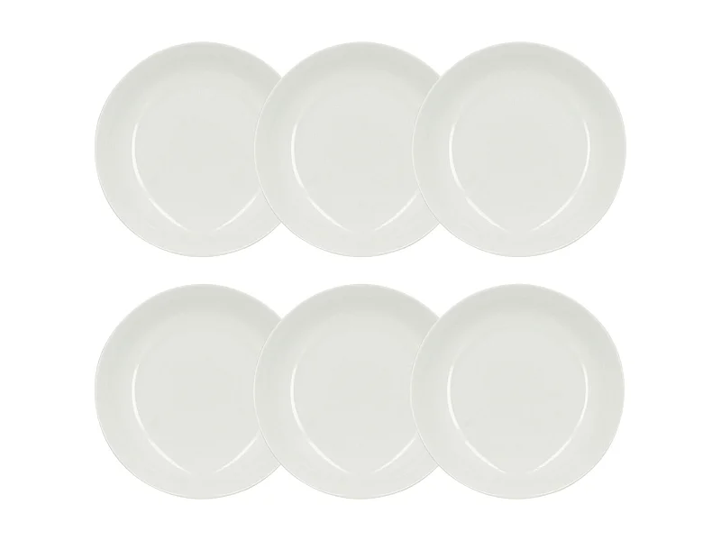 Novastyl - Lot 6 Assiettes Creuses Metropolitan 21cm En Porcelaine Blanche