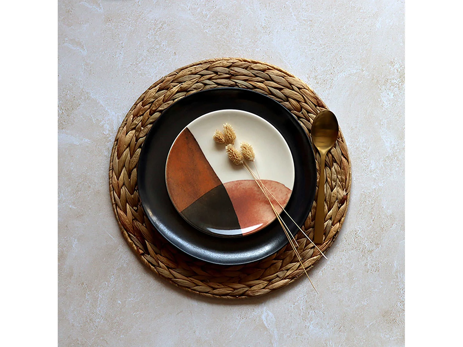 Novastyl - Lot 6 Assiettes Desserts Gaia 19cm En Gres