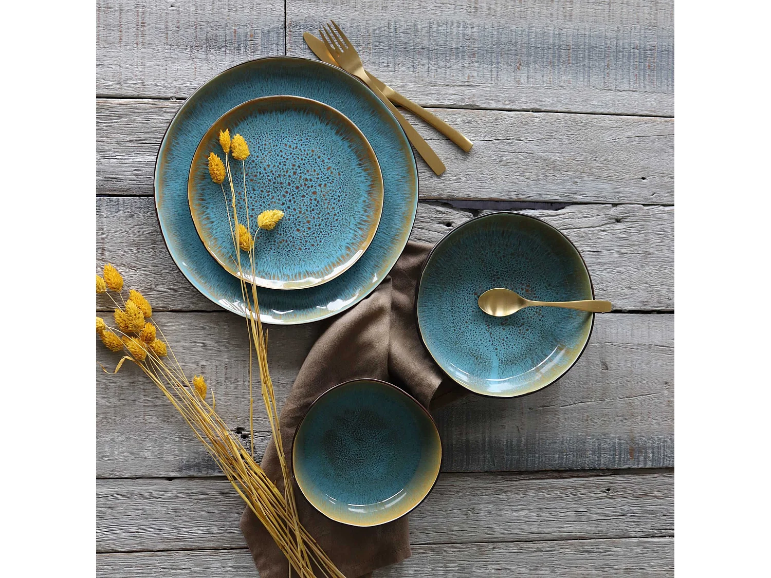 Ogo Living - Lot 6 Assiettes Plates Motala 28cm En Gres