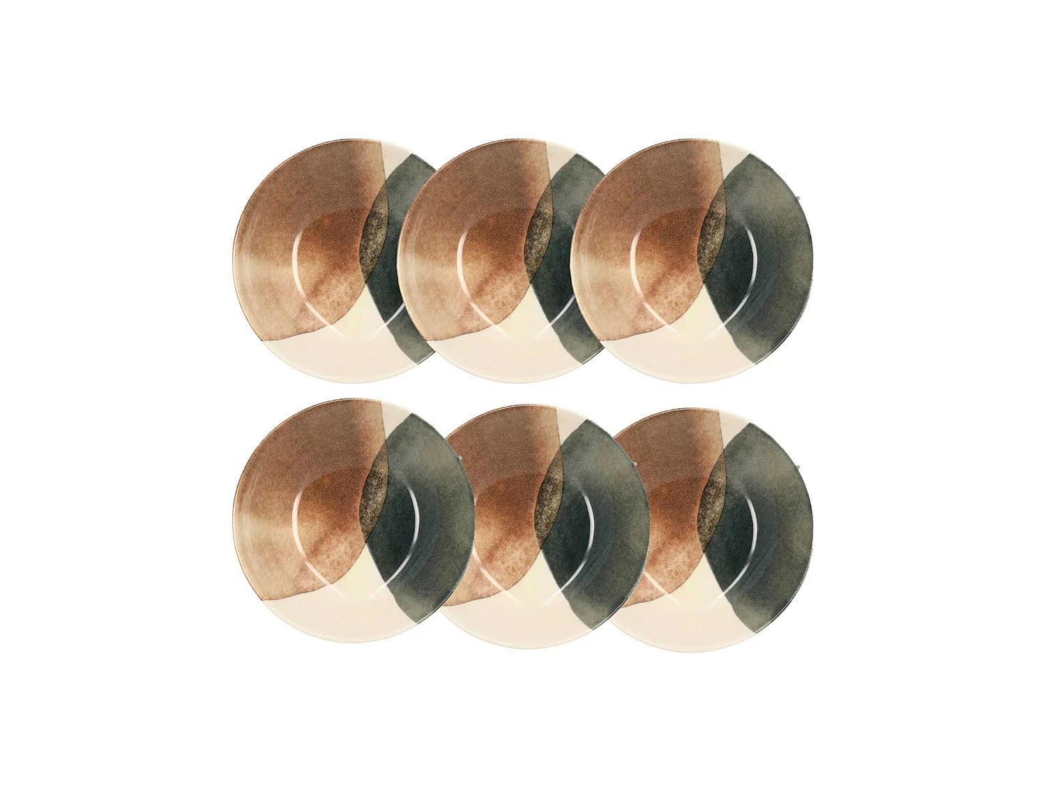 Novastyl - Lot 6 Assiettes Creuses Gaia 20cm En Gres