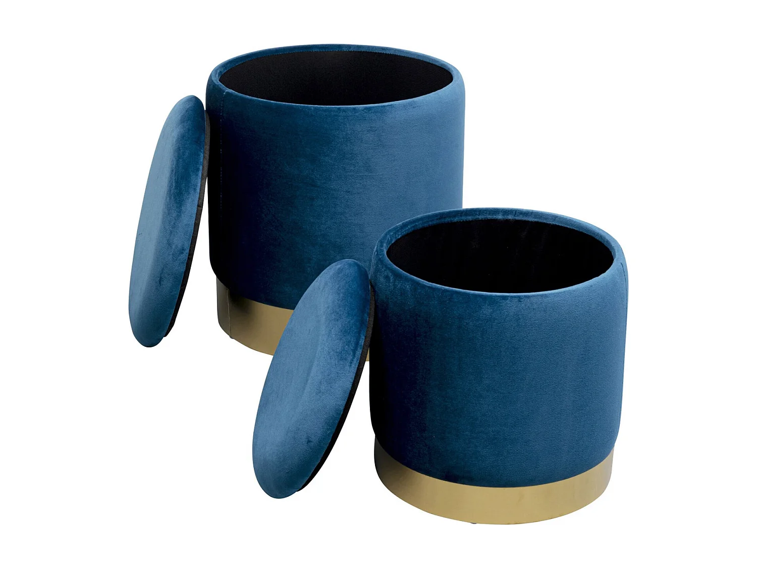 Tabouret Cherry Storage bleu laiton (2/Set)