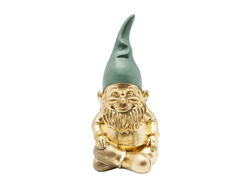 Figura decorativa Zwerg Sitting oro/verde 19cm