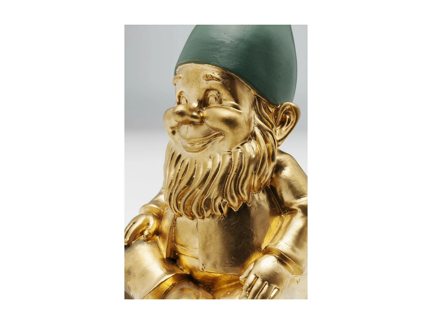 Deko Figur Zwerg Sitting Gold Grün 19cm