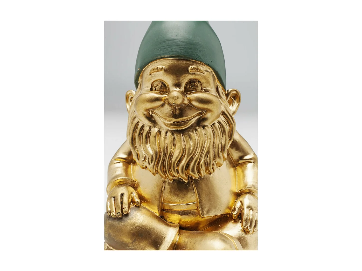 Deko Figur Zwerg Sitting Gold Grün 19cm