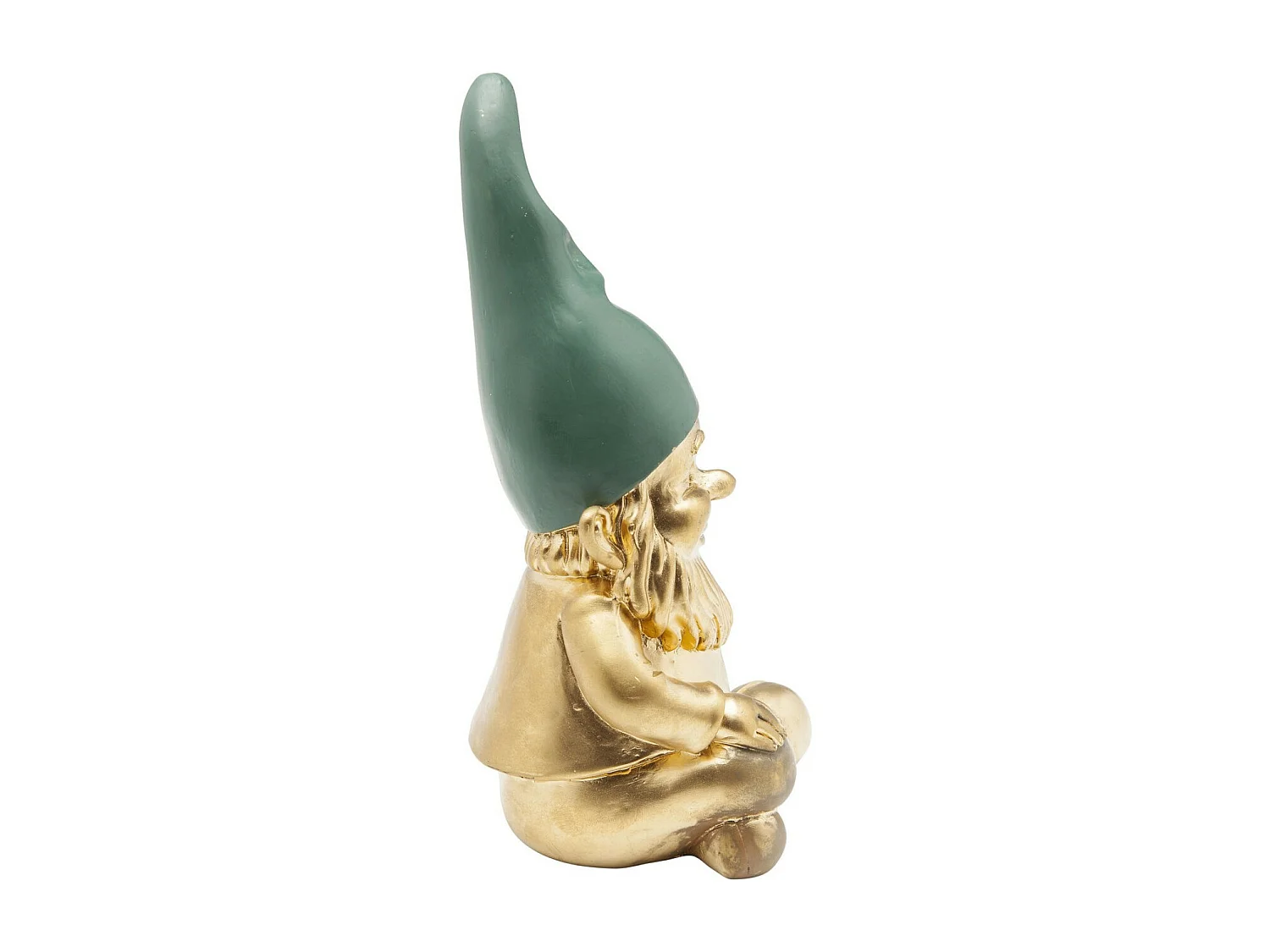 Deko Figur Zwerg Sitting Gold Grün 19cm