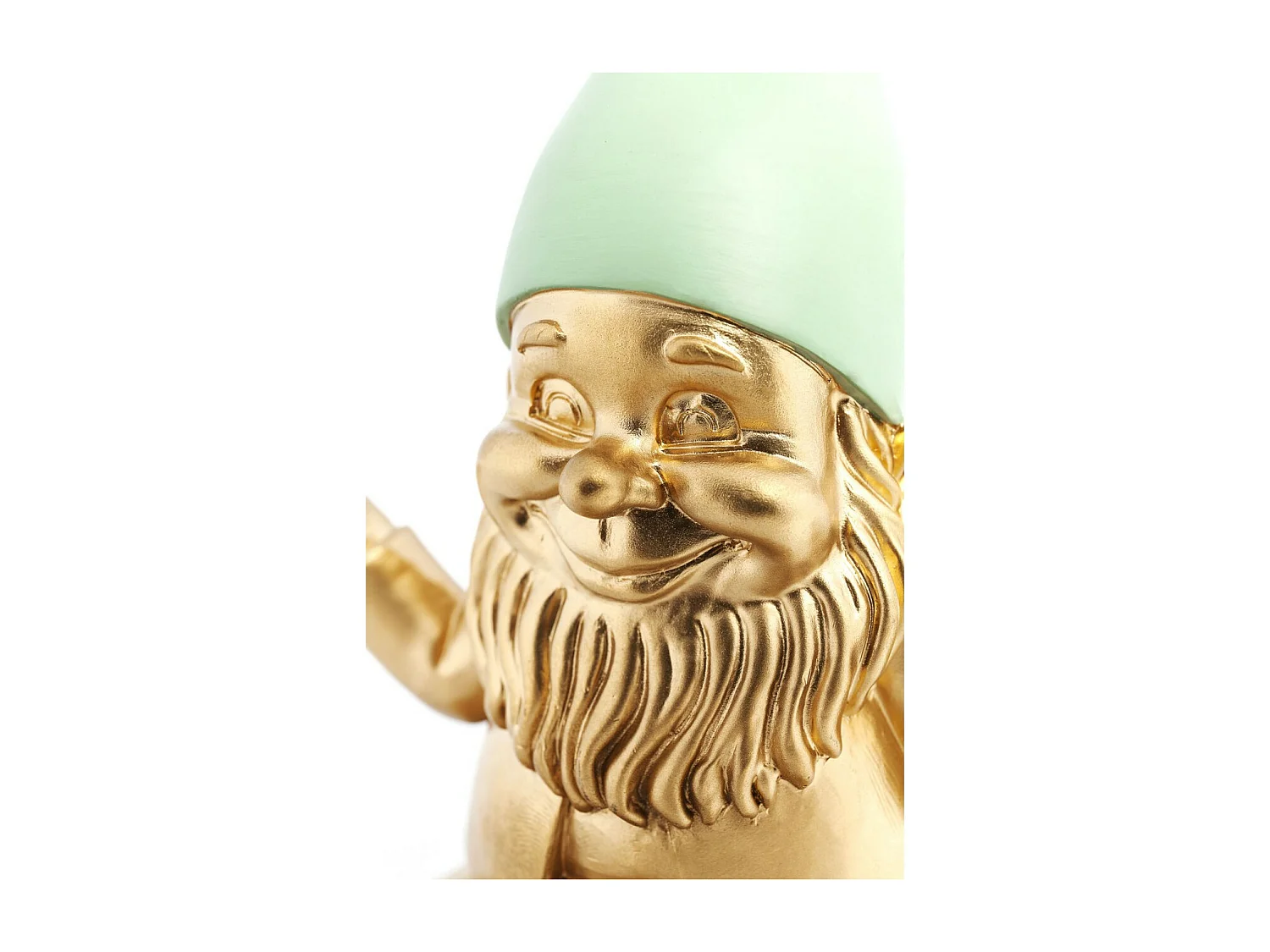 Deko Figur Zwerg Meditation Gold Grün 19cm