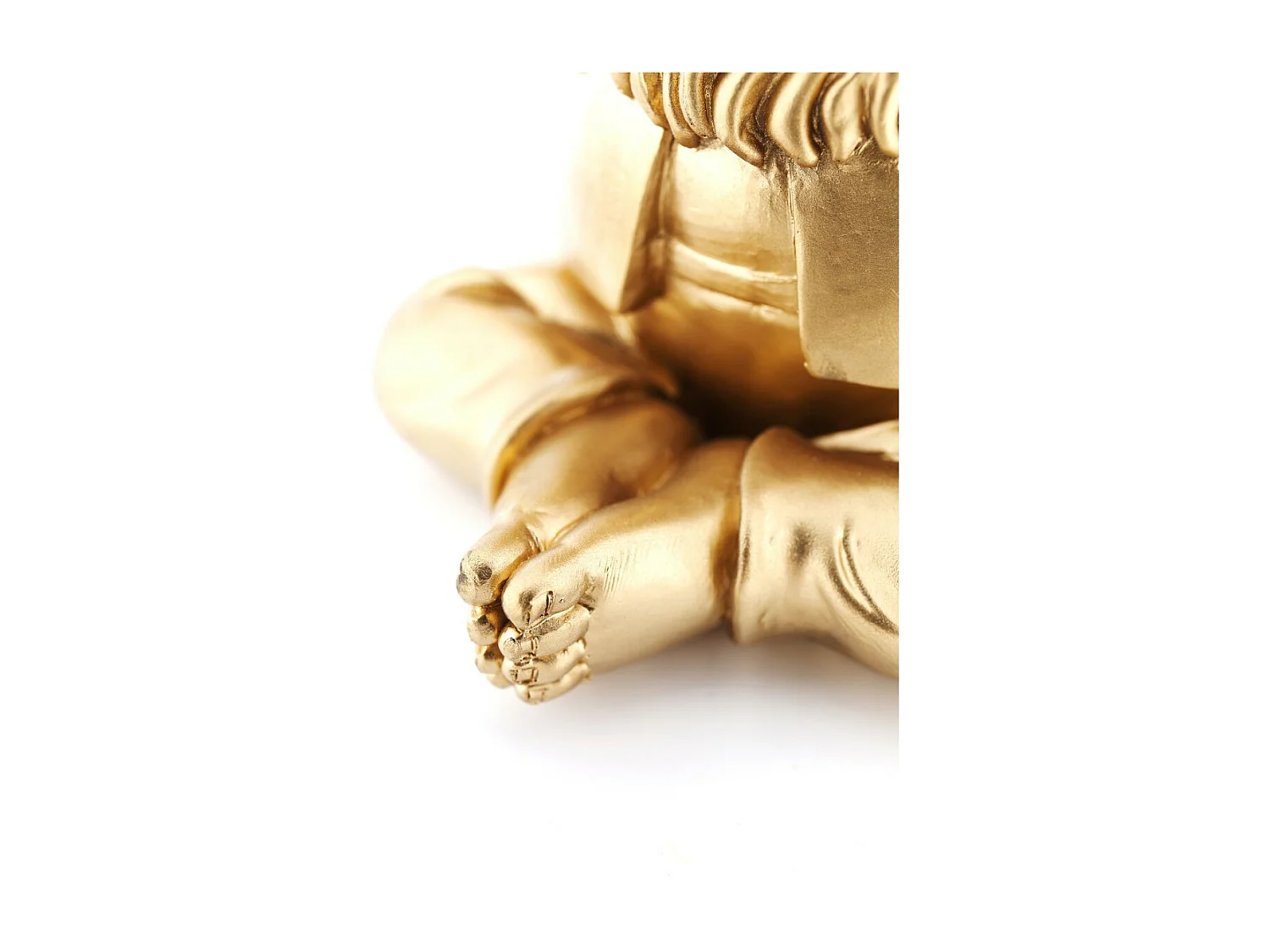 Deko Figur Zwerg Meditation Gold Grün 19cm