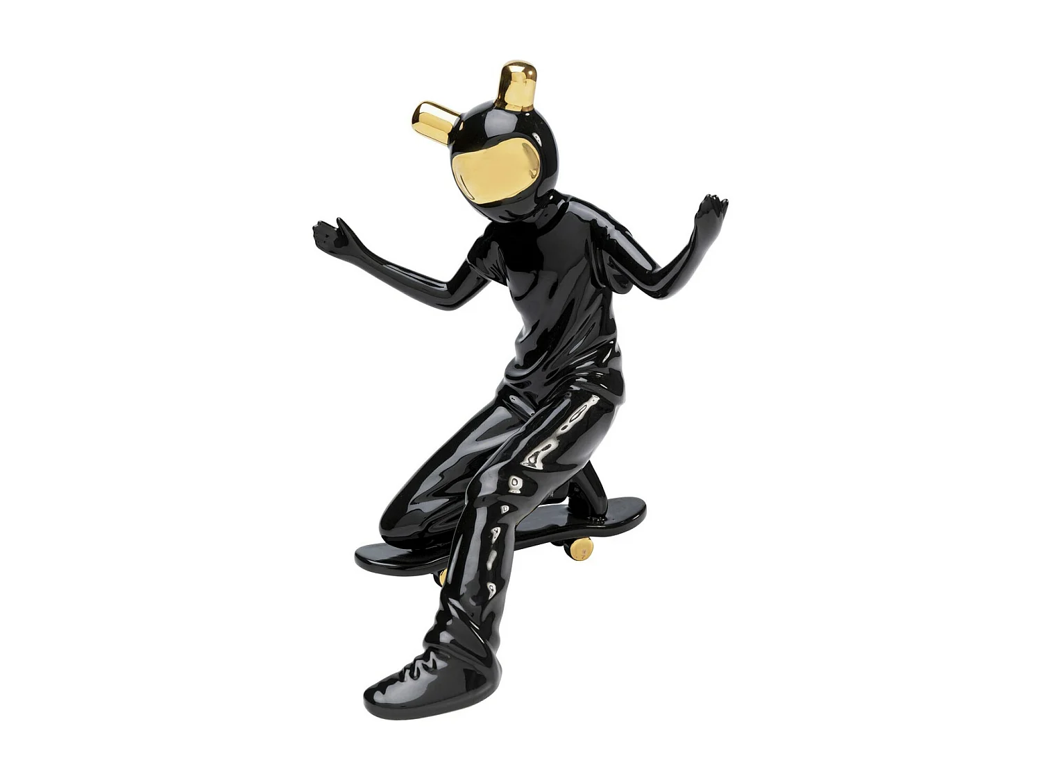 Figura decorativa Skating Astronaut nero 21cm