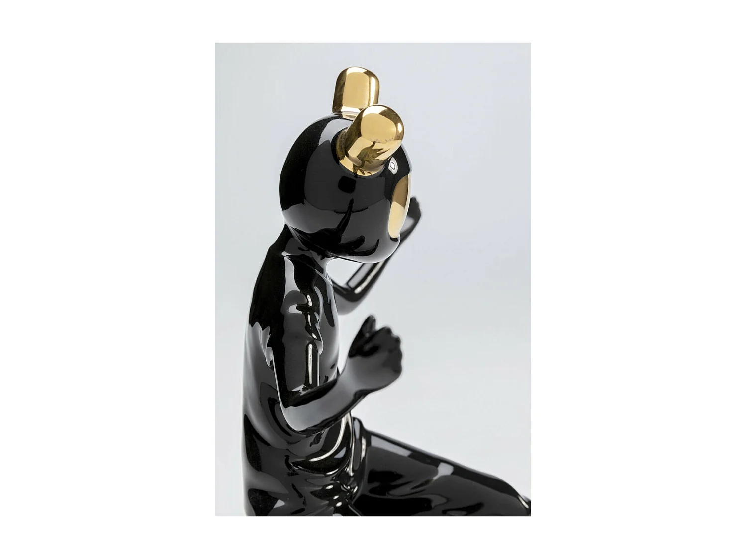 Deko Figur Skating Astronaut Schwarz 21cm