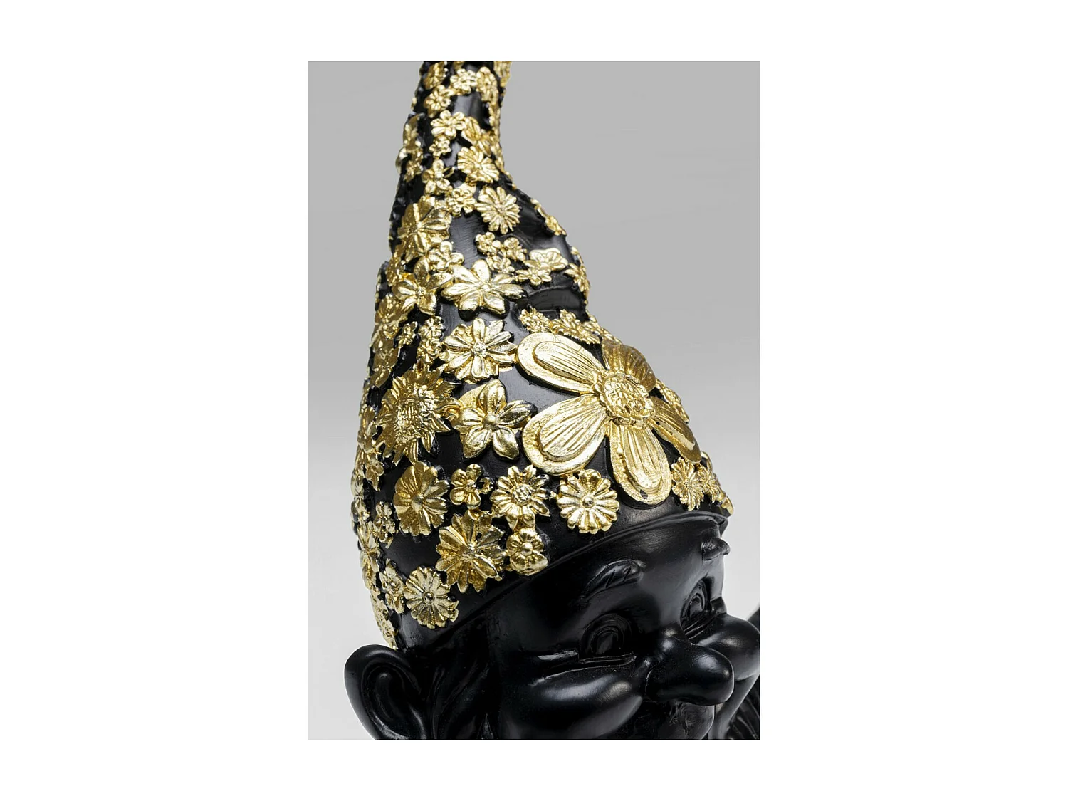 Figurine décorative Nain Meditation noir-doré 19cm