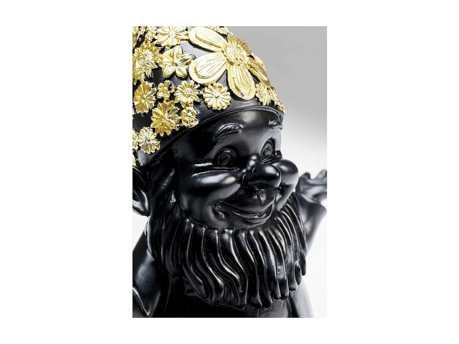 Figurine décorative Nain Meditation noir-doré 19cm