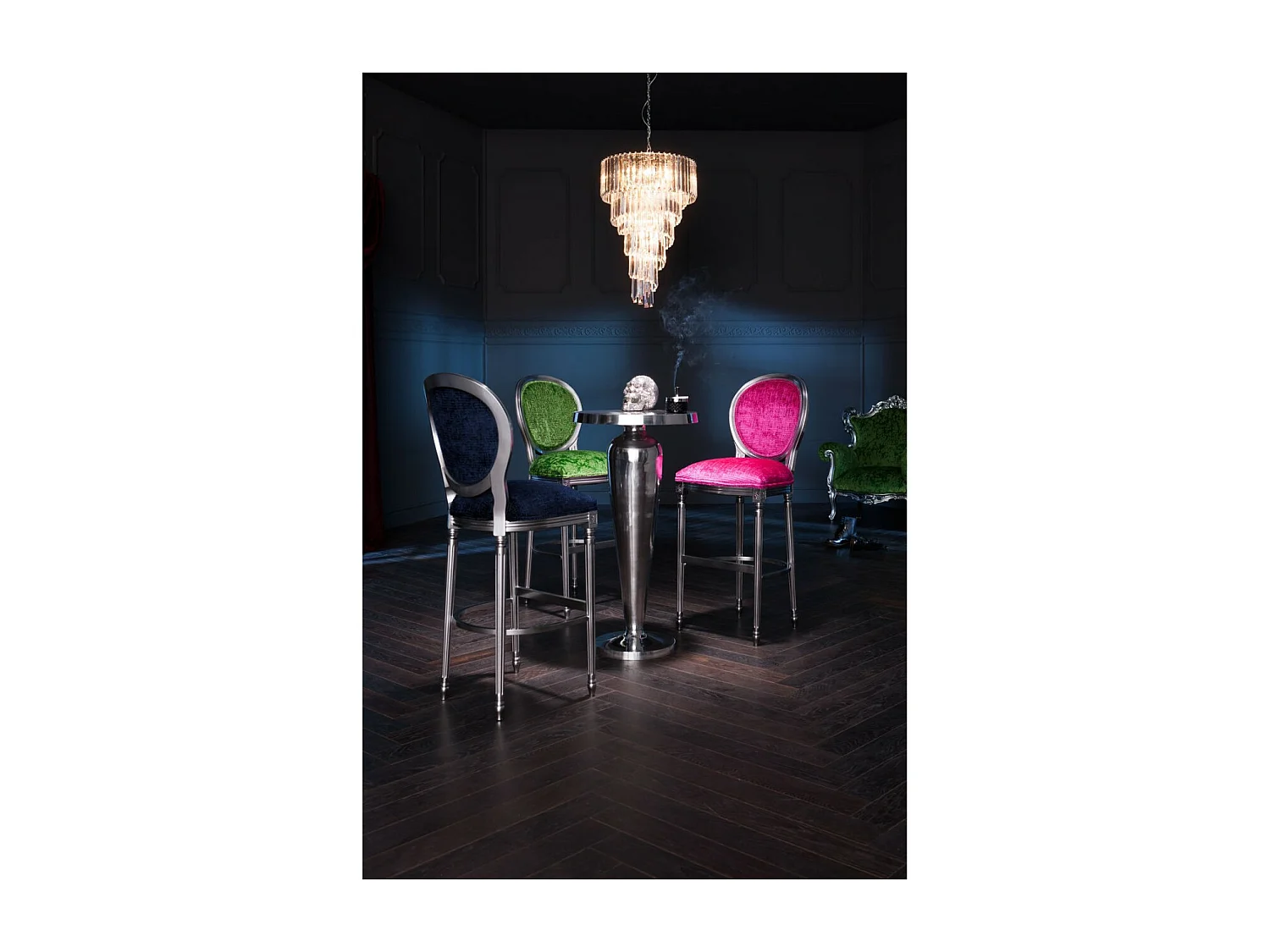 Salvadanaio Skull crystal argento