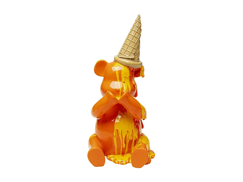 Deko Figur Sitting Gelato Bear Orange 37cm