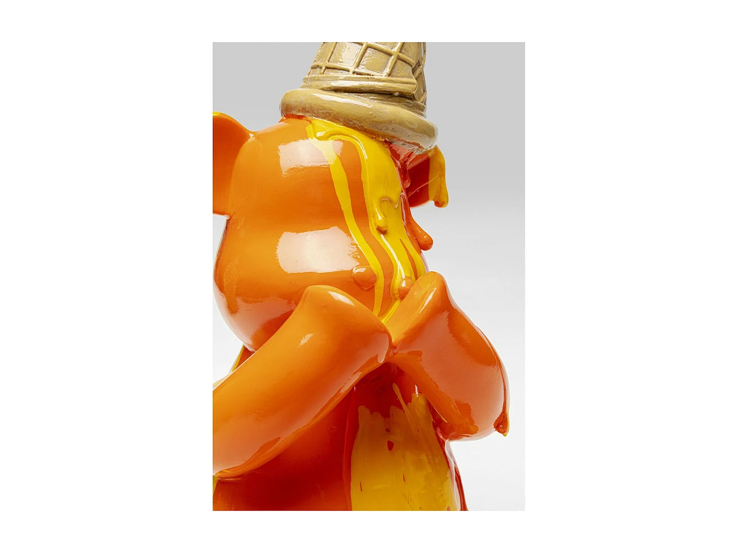 Deko Figur Sitting Gelato Bear Orange 37cm