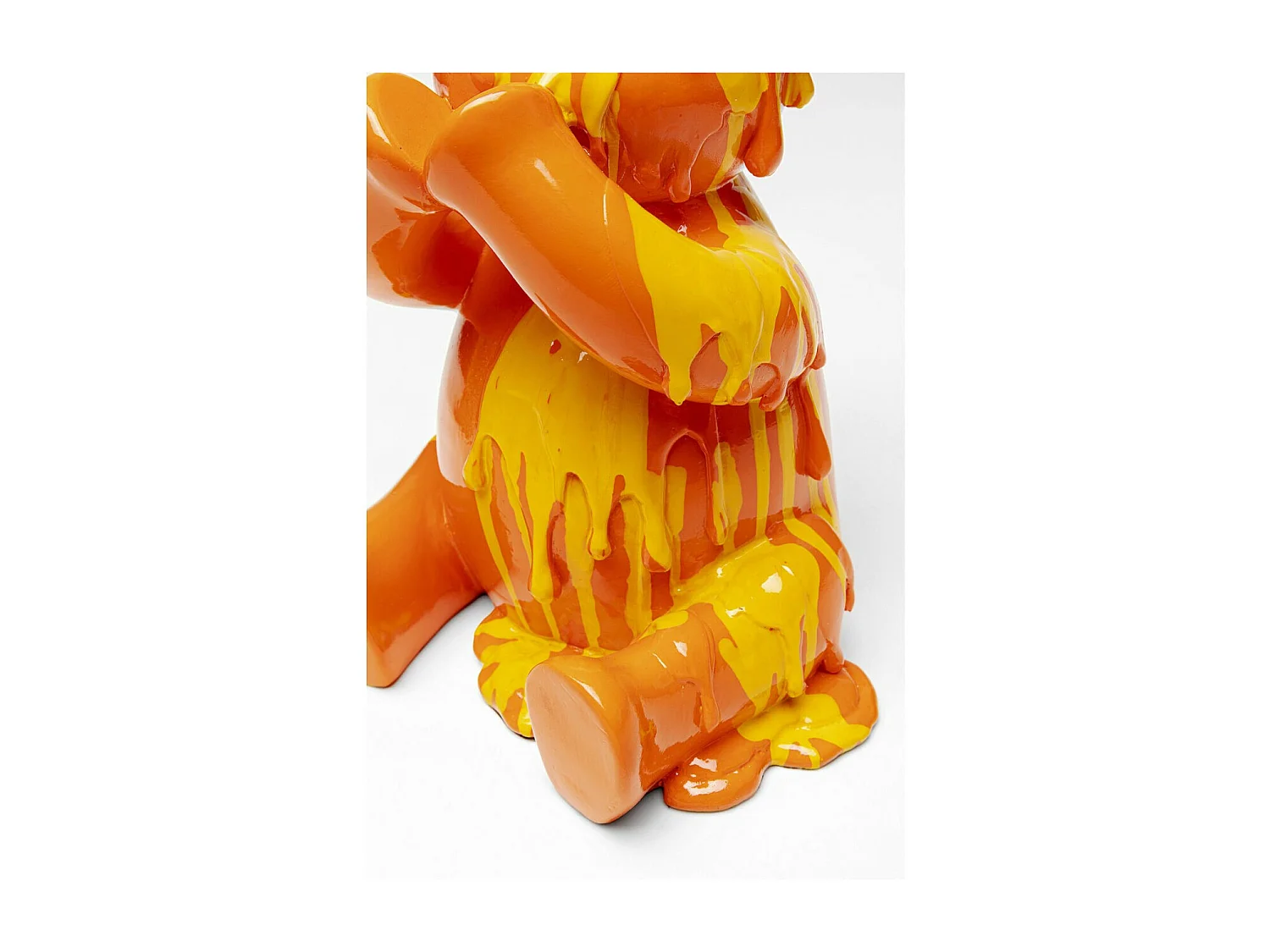 Deko Figur Sitting Gelato Bear Orange 37cm