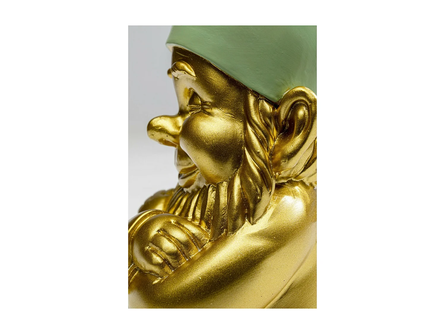 Deko Figur Zwerg Gold Grün 21cm