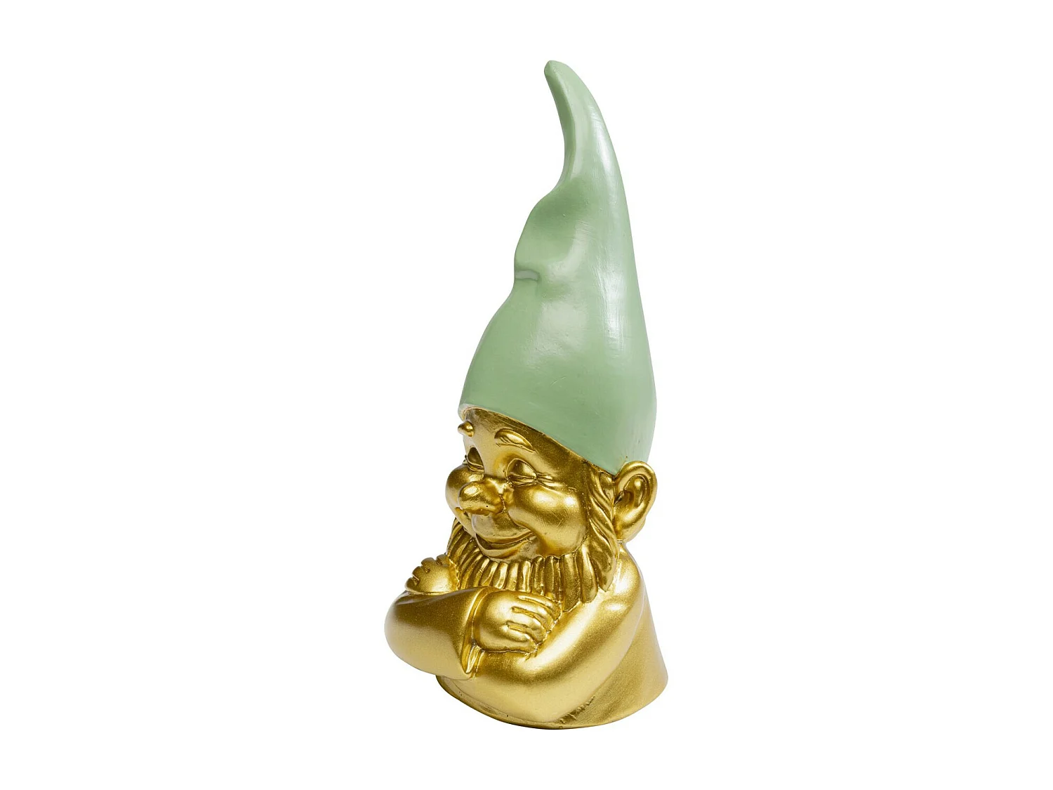 Deko Figur Zwerg Gold Grün 21cm