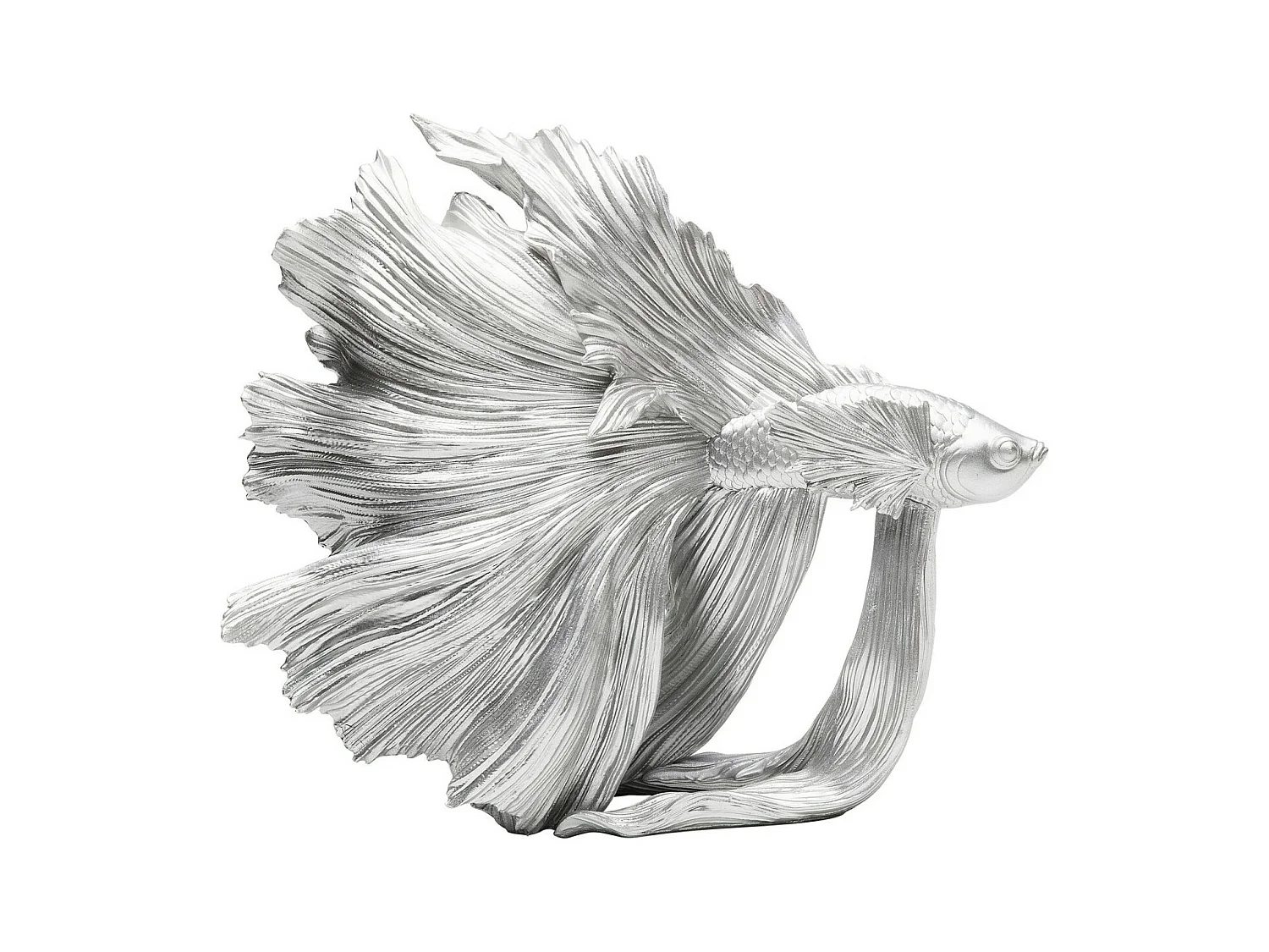 Deko Objekt Betta Fish Silber Klein