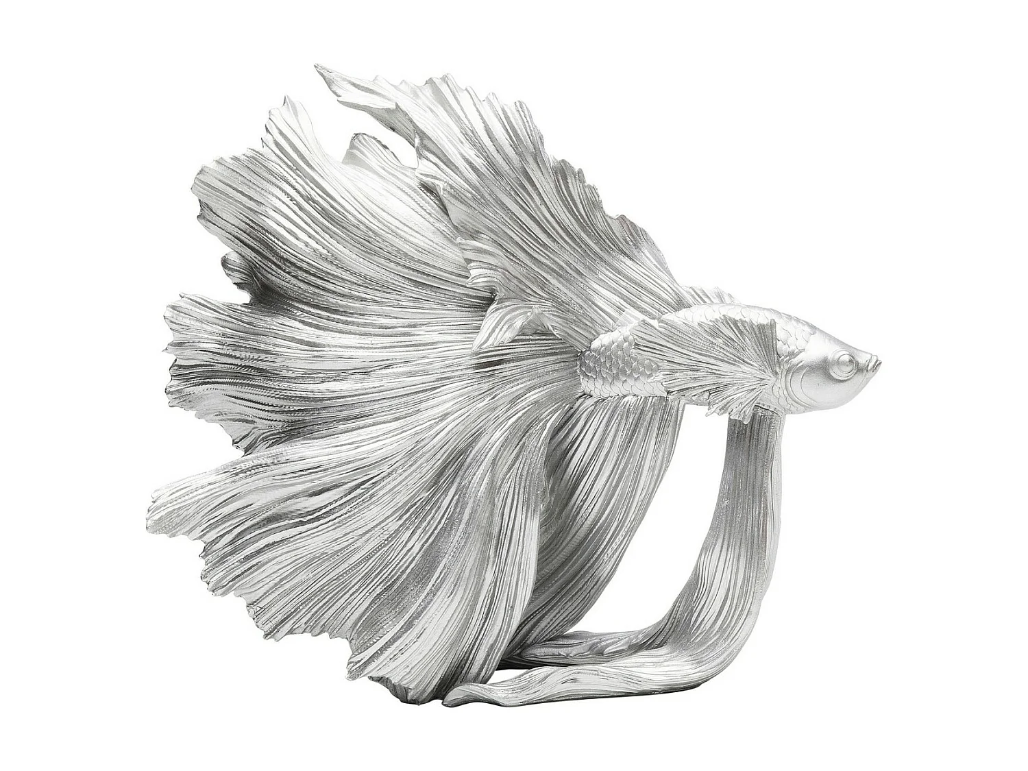 Deko Objekt Betta Fish Silber Klein