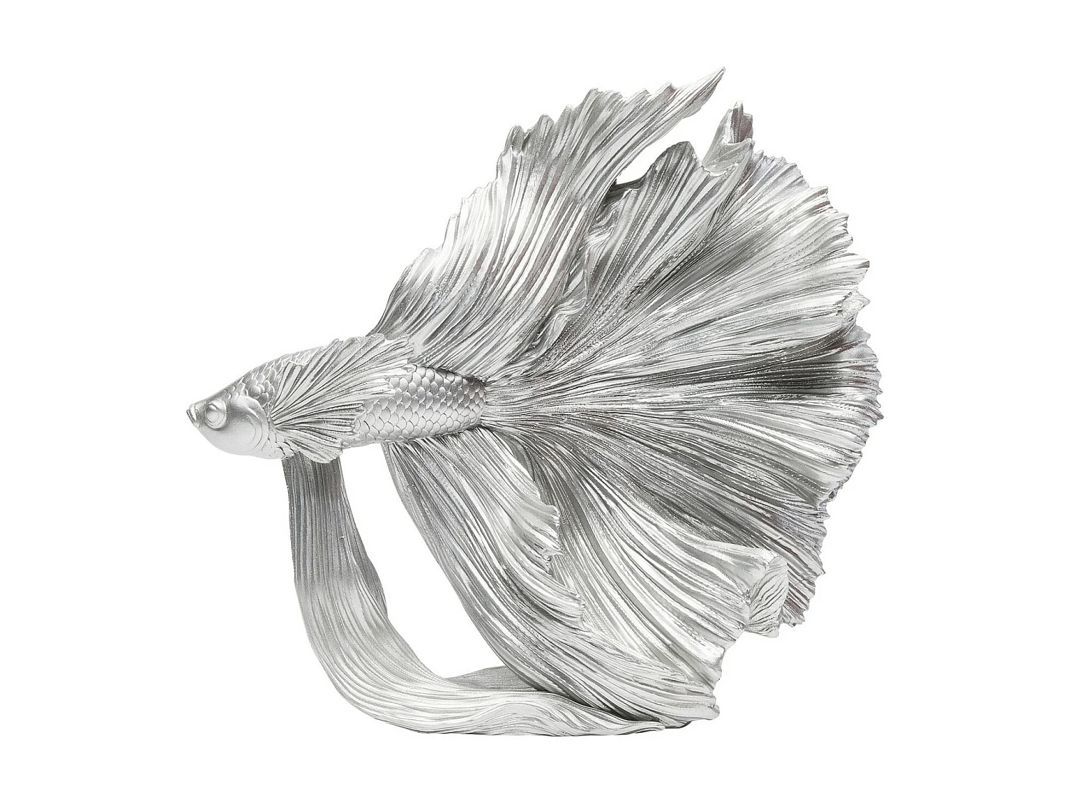 Deko Objekt Betta Fish Silber Klein