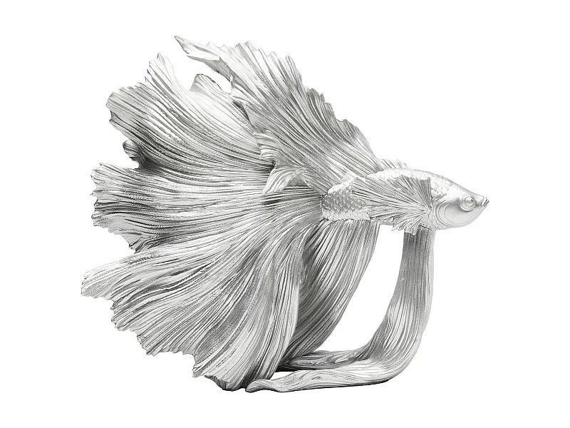 Deko Objekt Betta Fish Silber Klein