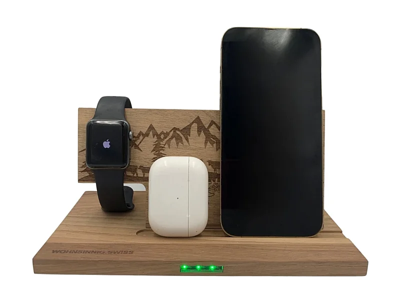 Charge Beauty 3in1 Ladestation - Swiss made - Swiss wood
