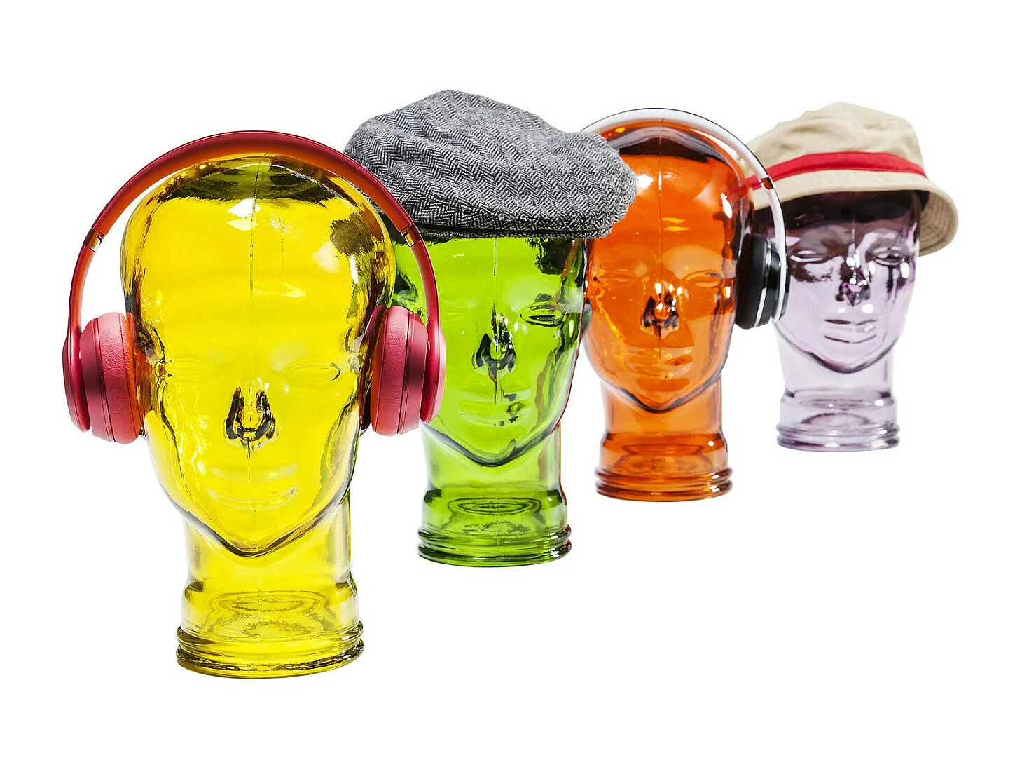 Tête décorative transparente ass. 29cm