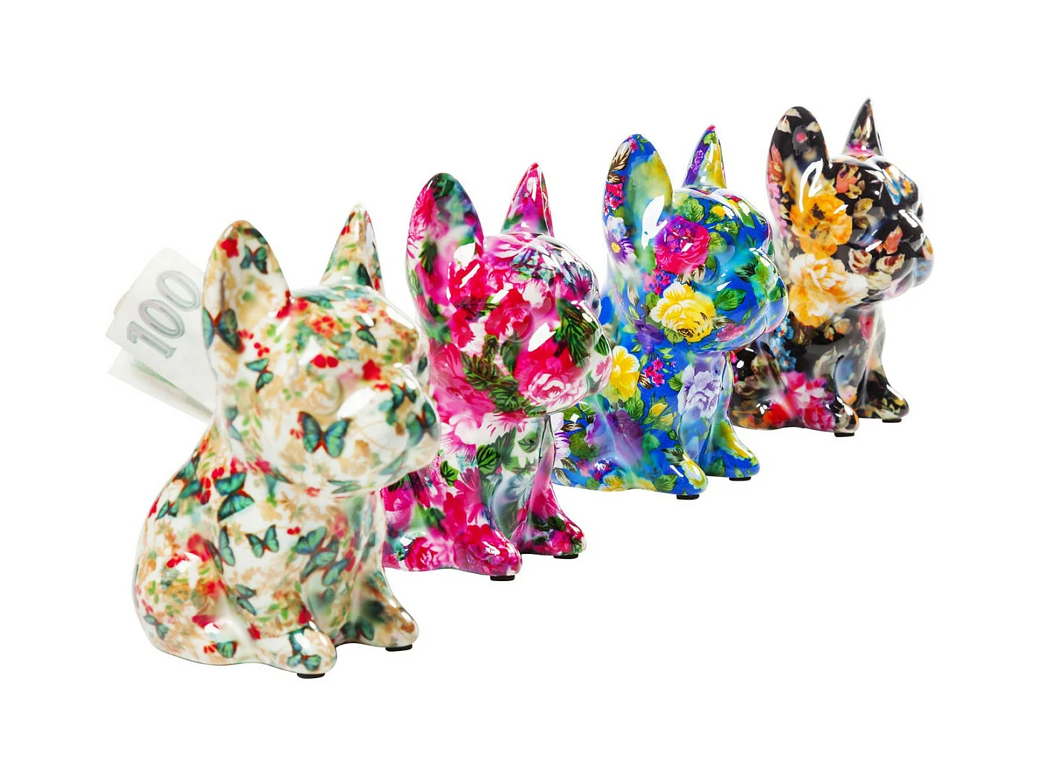 Tirelire Dog Fiore 12cm ass.