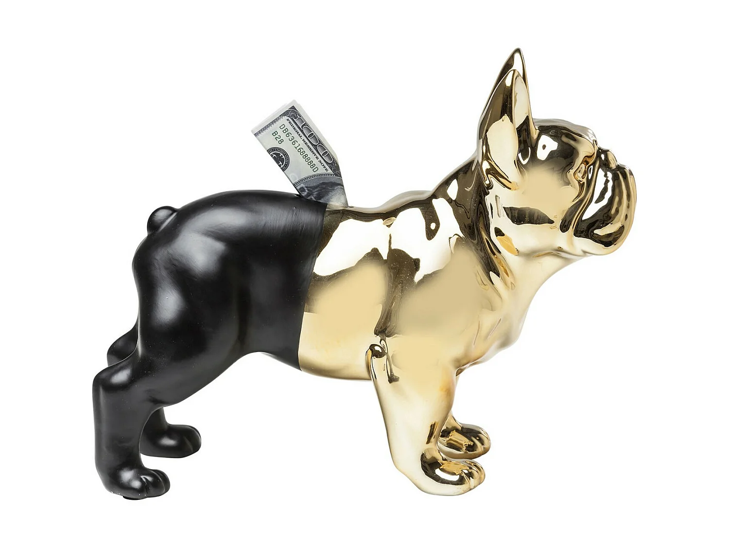 Spardose Bulldog Gold-Schwarz