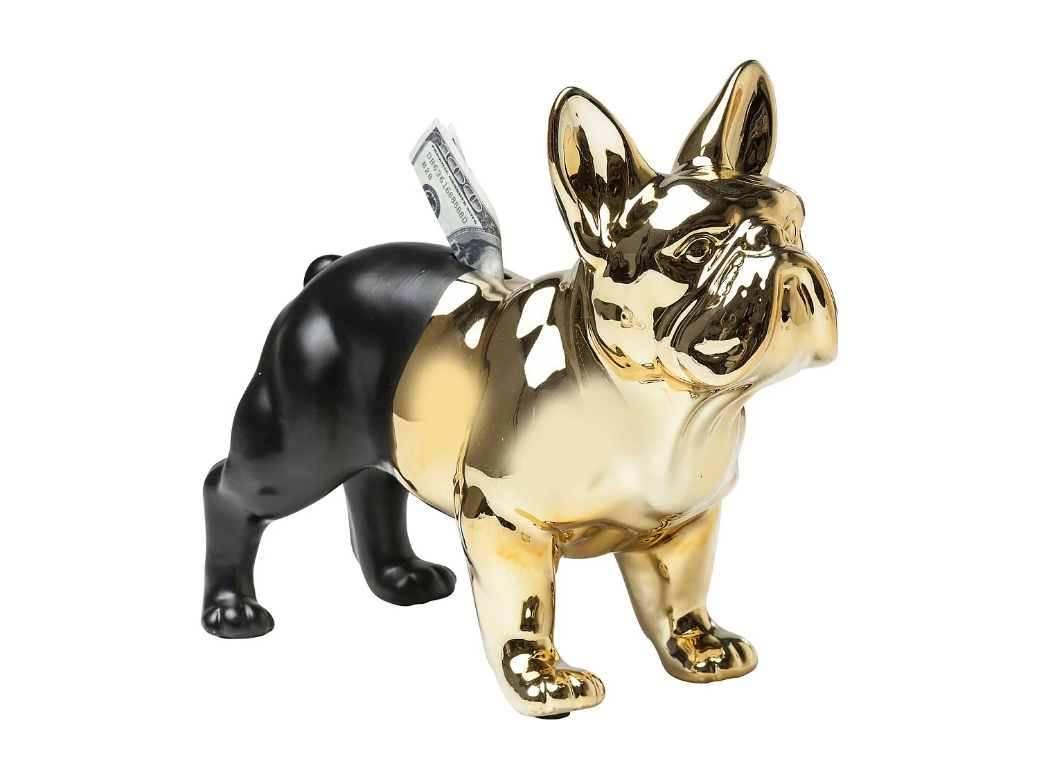 Spardose Bulldog Gold-Schwarz