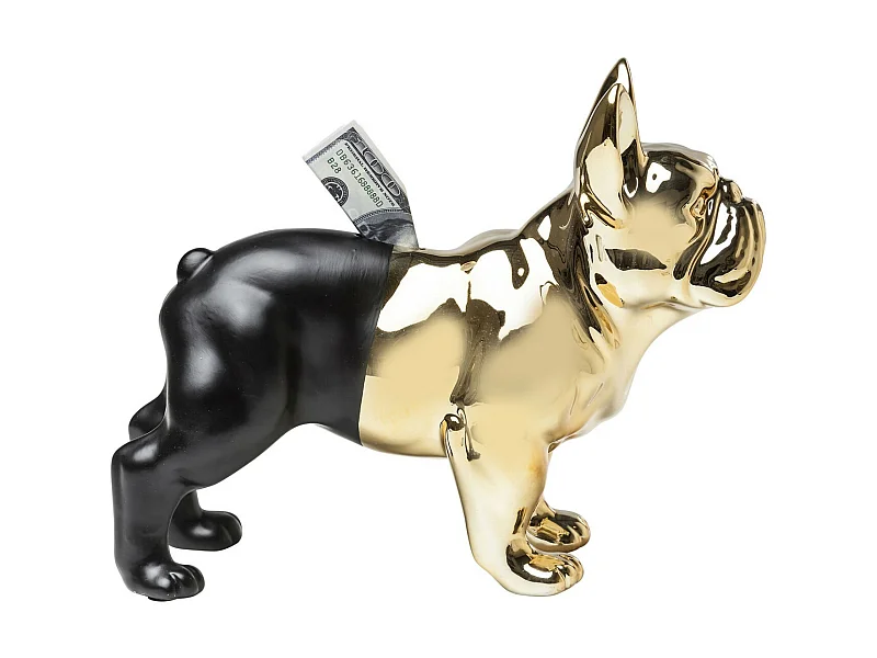 Spardose Bulldog Gold-Schwarz