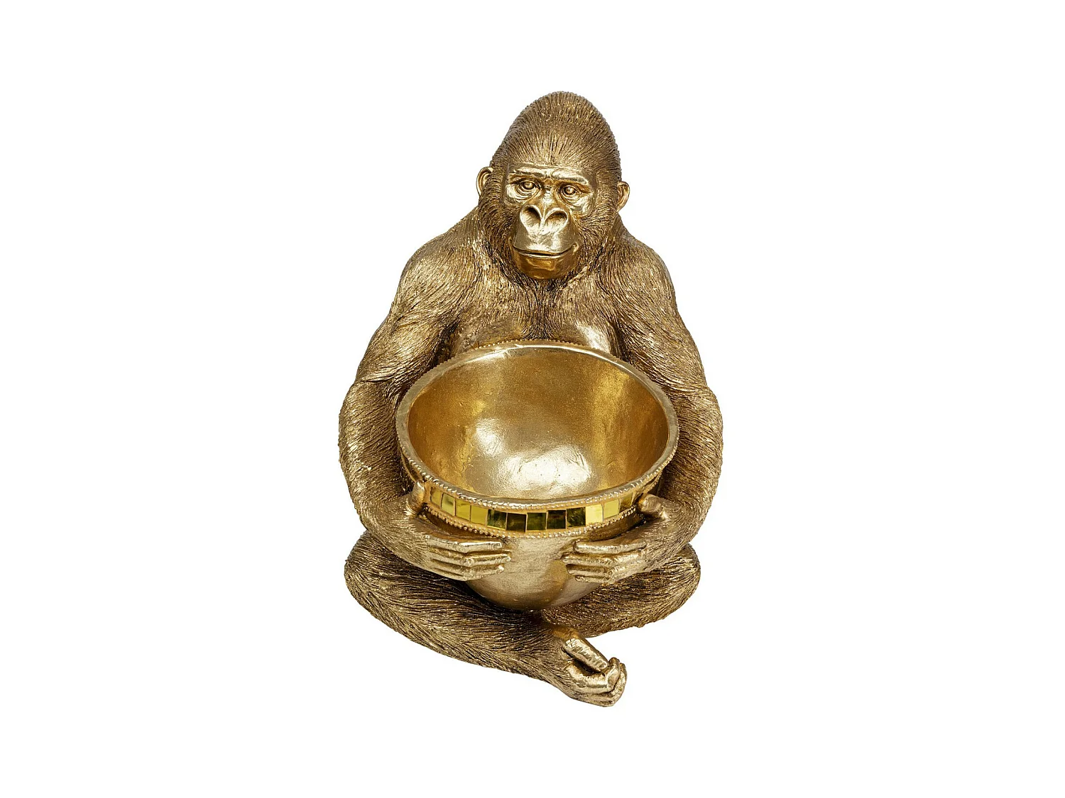Figura decorativa Holding Bowl oro 41cm