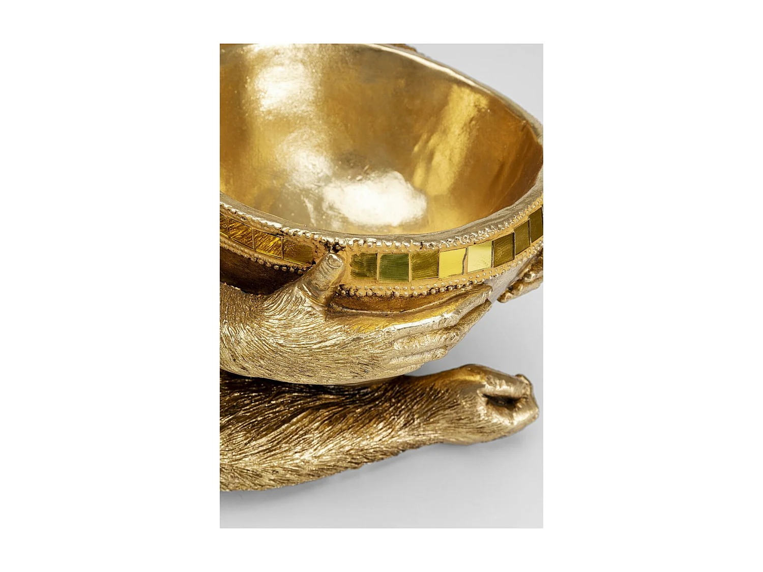 Deko Figur Gorilla Holding Bowl Gold