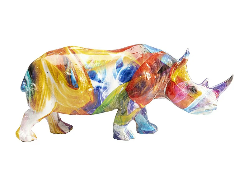Figura decorativa Colored Rhino 17cm