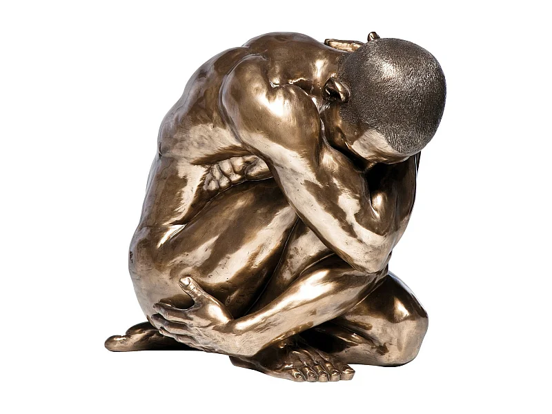 Deko Figur Nude Man Hug Bronze 54cm