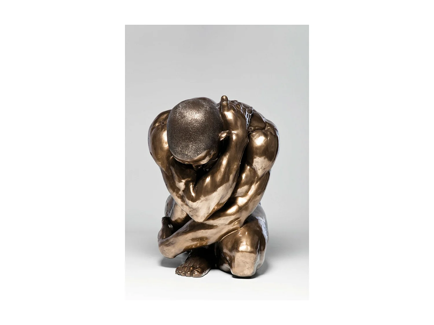 Deko Figur Nude Man Hug Bronze 54cm