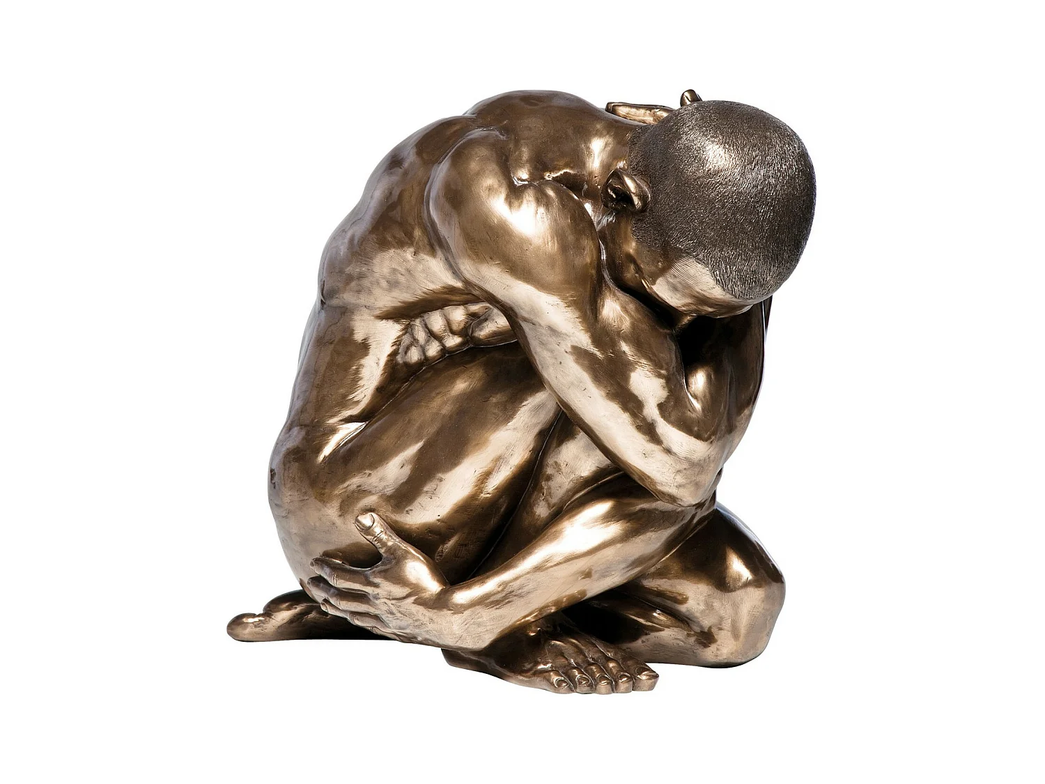 Figura decorativa Nude Man Hug bronzeo 54cm