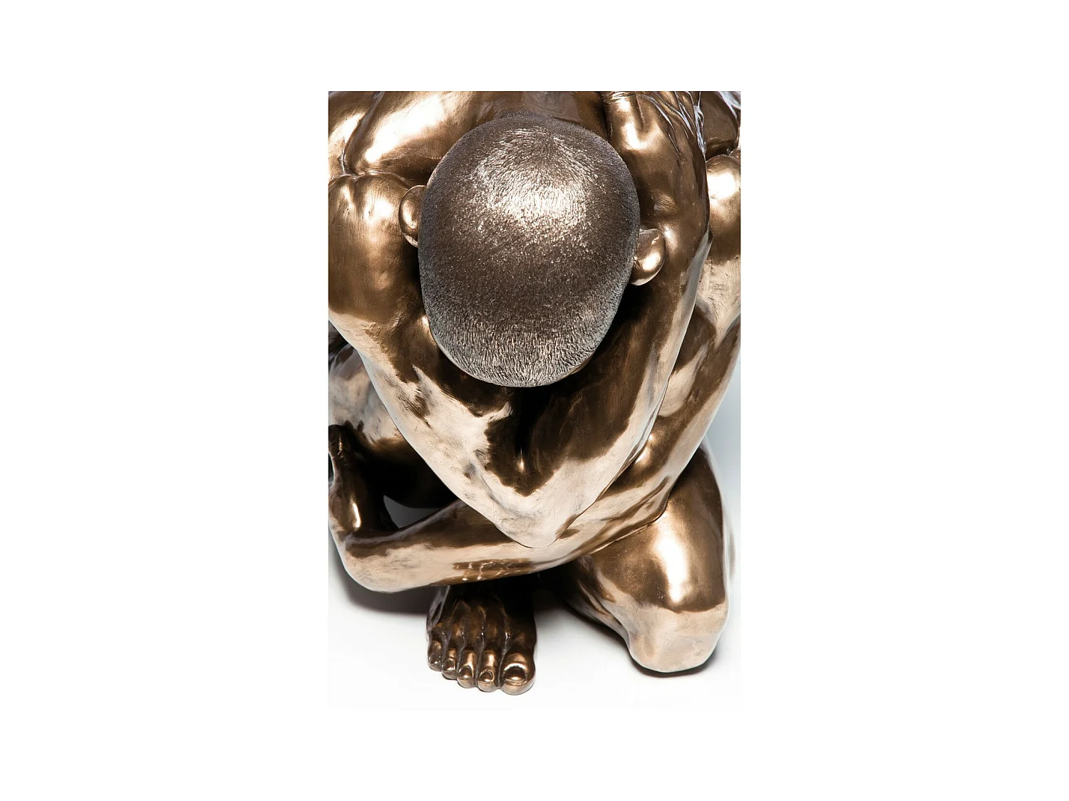 Figura decorativa Nude Man Hug bronzeo 54cm