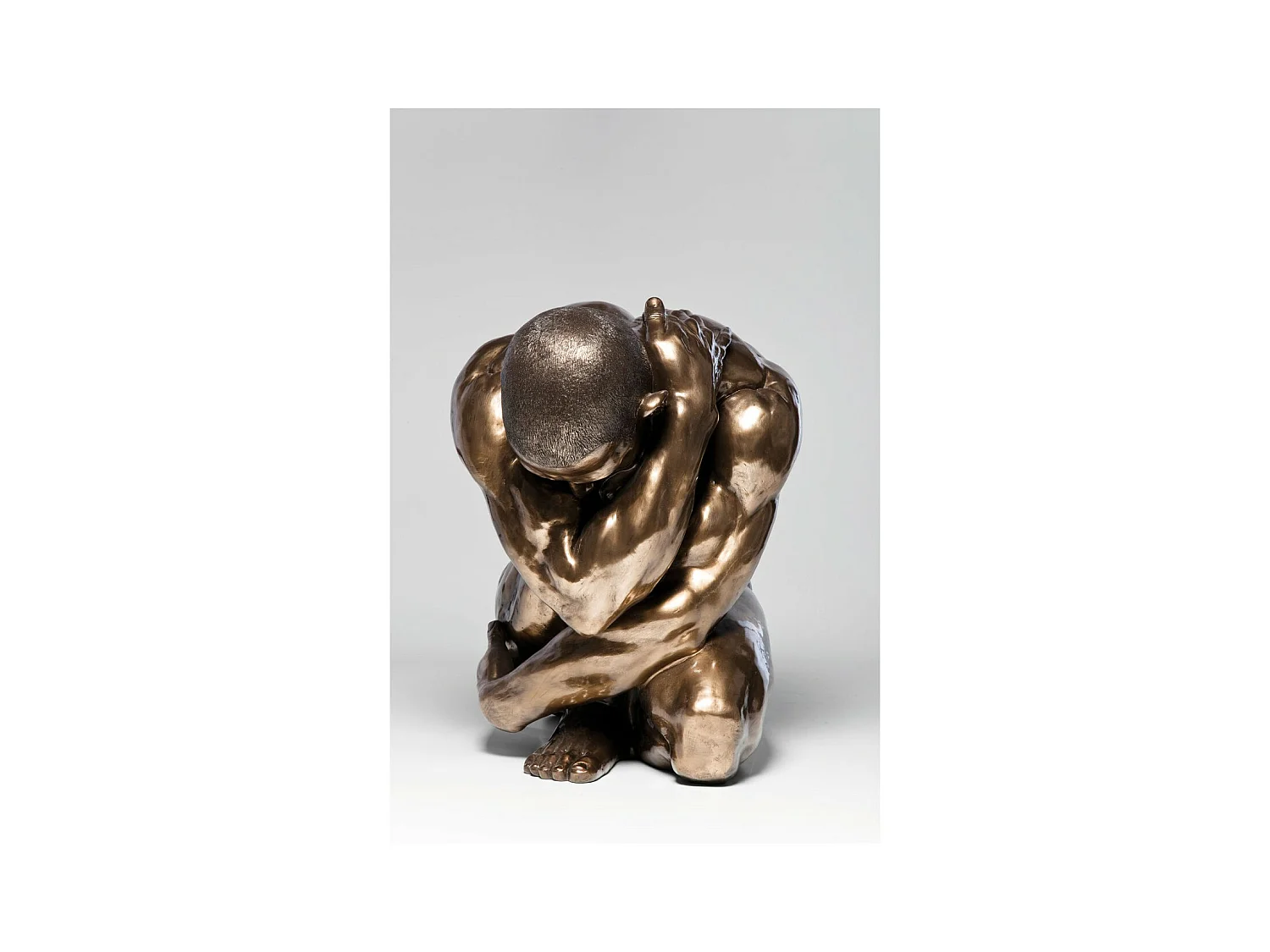 Figura decorativa Nude Man Hug bronzeo 54cm