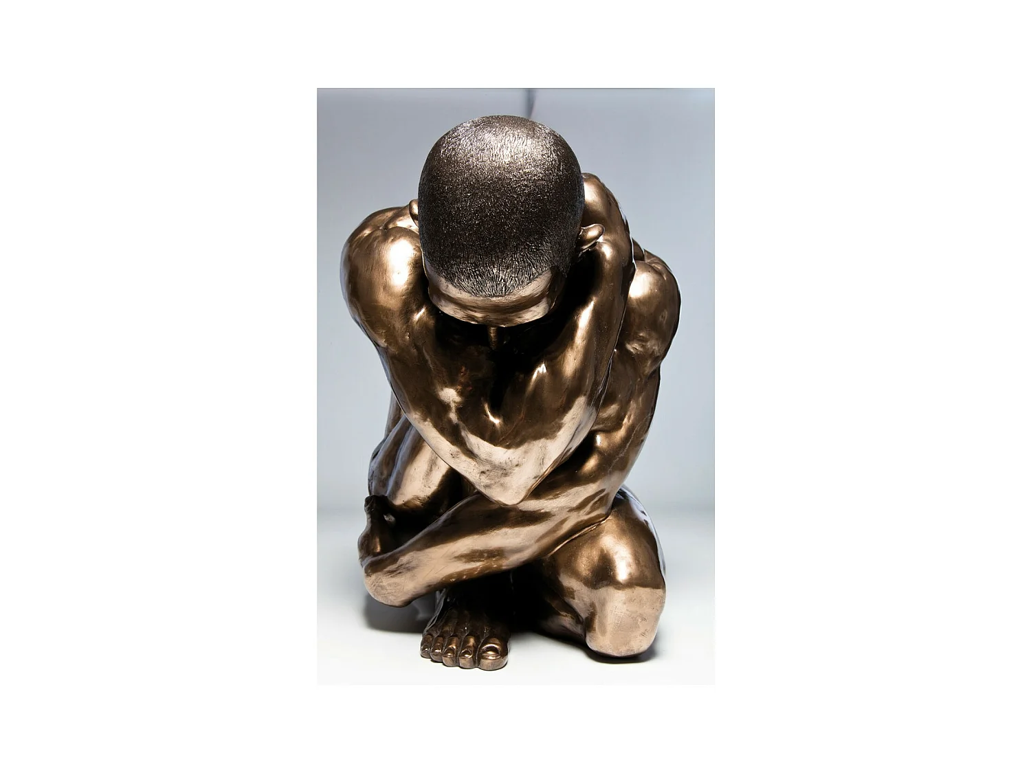 Figura decorativa Nude Man Hug bronzeo 54cm