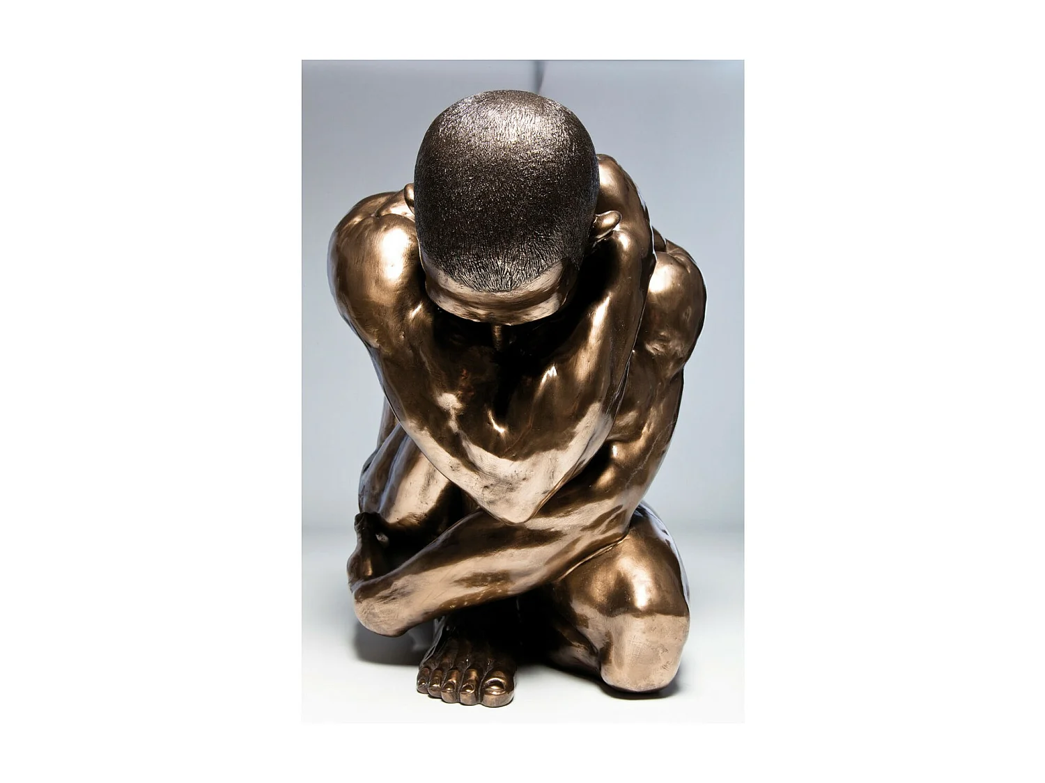 Figura decorativa Nude Man Hug bronzeo 54cm