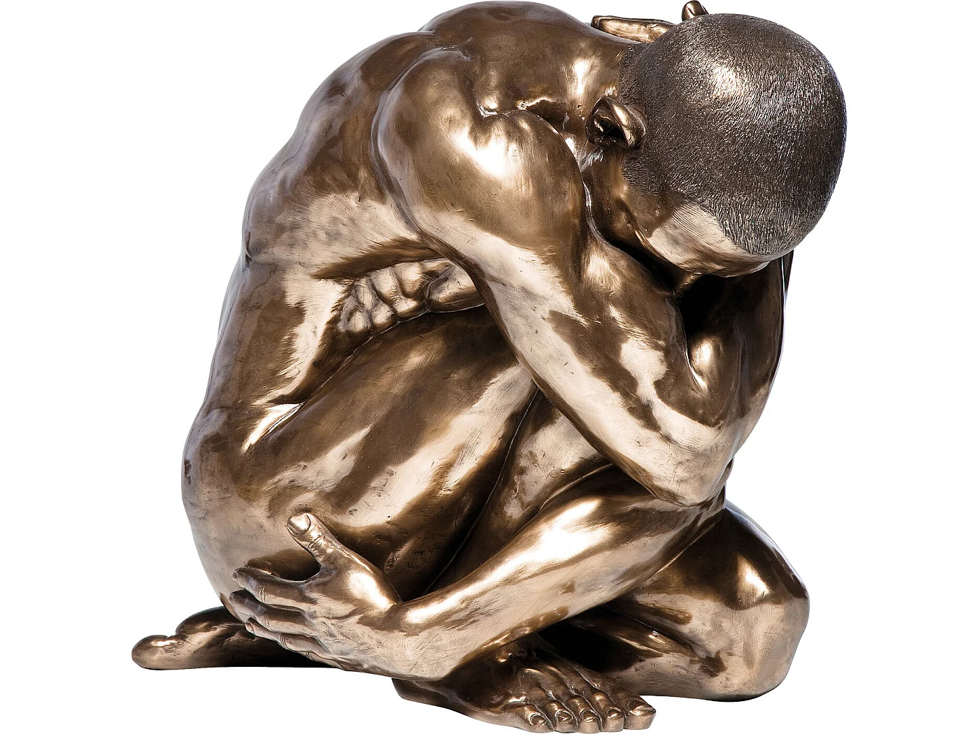 Figura decorativa Nude Man Hug bronzeo 54cm